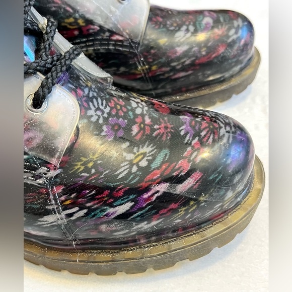 Dirty Laundry Roadie Floral Rubber Rain Combat Lace Up Boots Women’s Size 9 - Picture 3 of 16